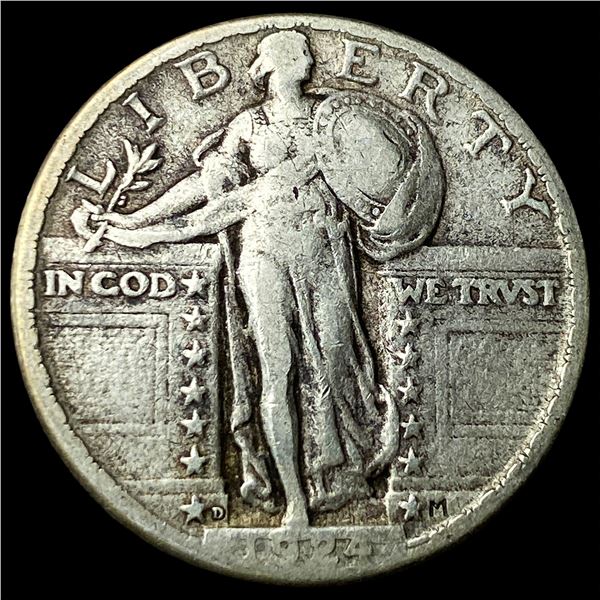 1924-D Silver Standing Liberty Quarter  LIGHTLY CIRCULATED