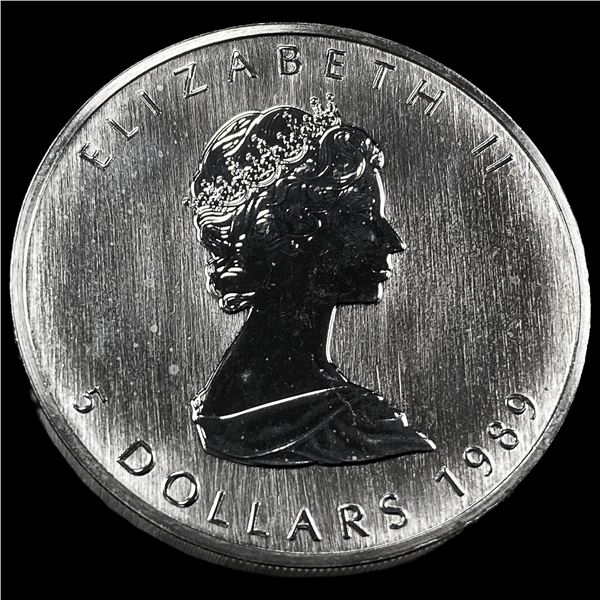 1989 Silver 1 oz Canadian Maple Leaf GEM BU