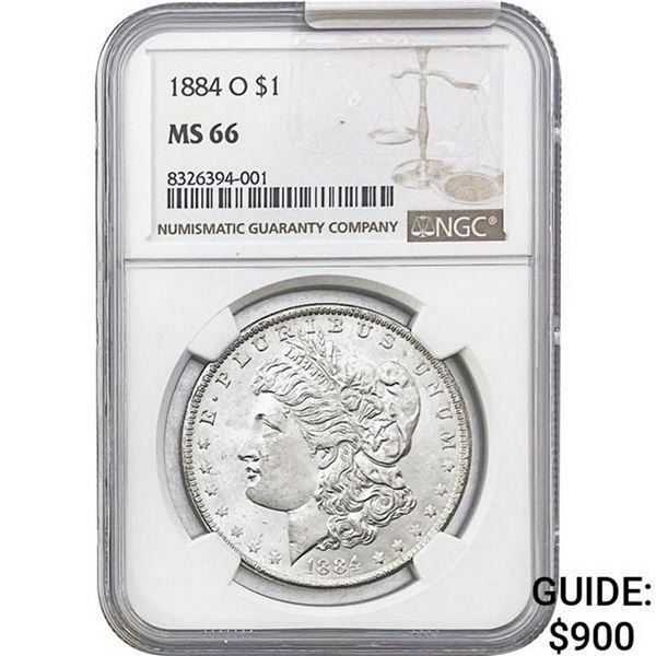 1884-O Morgan Silver Dollar NGC MS66