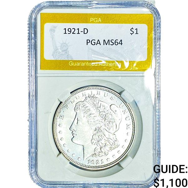 1921-D Morgan Silver Dollar PGA MS64