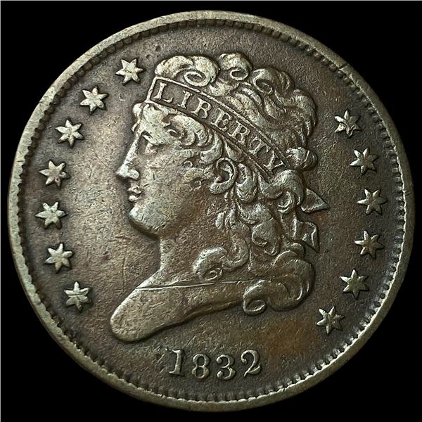 1832 Classic Head Half Cent NEARLY   UNCIRCULATED