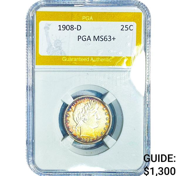1908-D Barber Quarter PGA MS63+