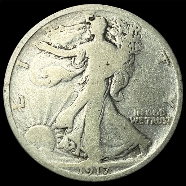 1917-D Silver Walking Liberty Half Dollar   NICELY CIRCULATED