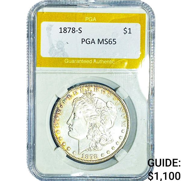1878-S Morgan Silver Dollar PGA MS65