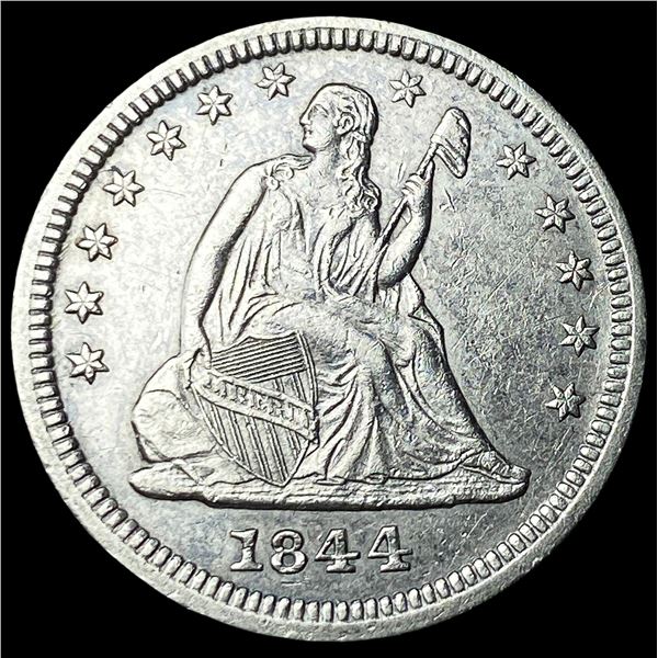 1844 Silver Seated Liberty Quarter CLOSELY   UNCIRCULATED