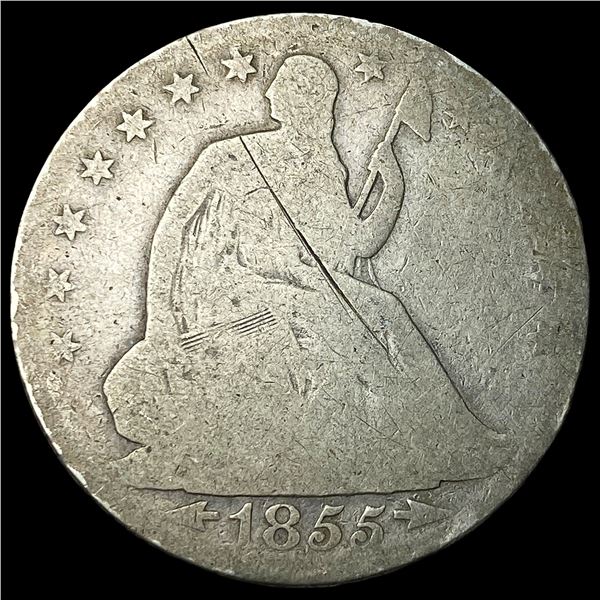 1855-O Arrows Silver Seated Liberty Half   Dollar HIGH GRADE