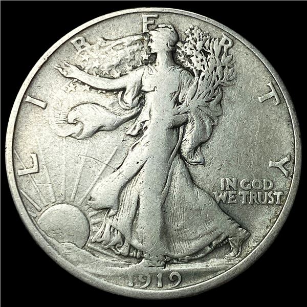 1919-D Walking Liberty Half Dollar LIGHTLY   CIRCULATED