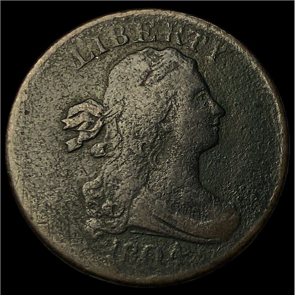 1804 Pln 4 No Stem Draped Bust Half Cent  NICELY CIRCULATED