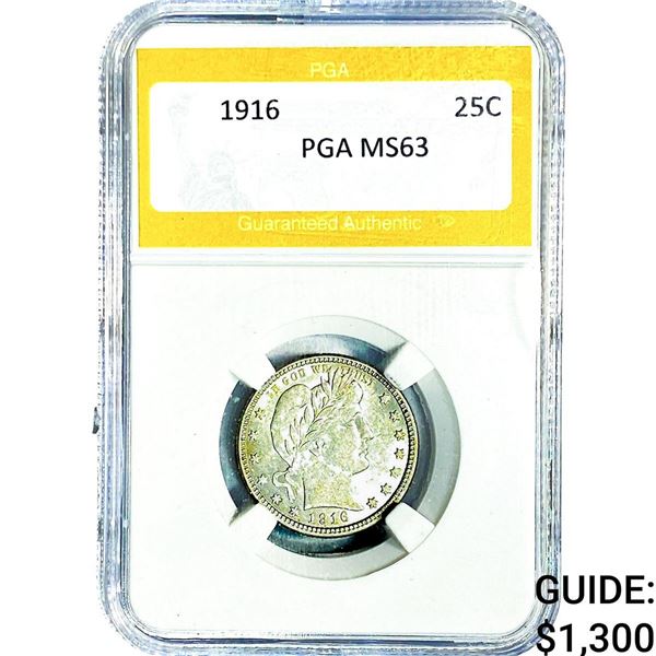 1916 Barber Quarter PGA MS63