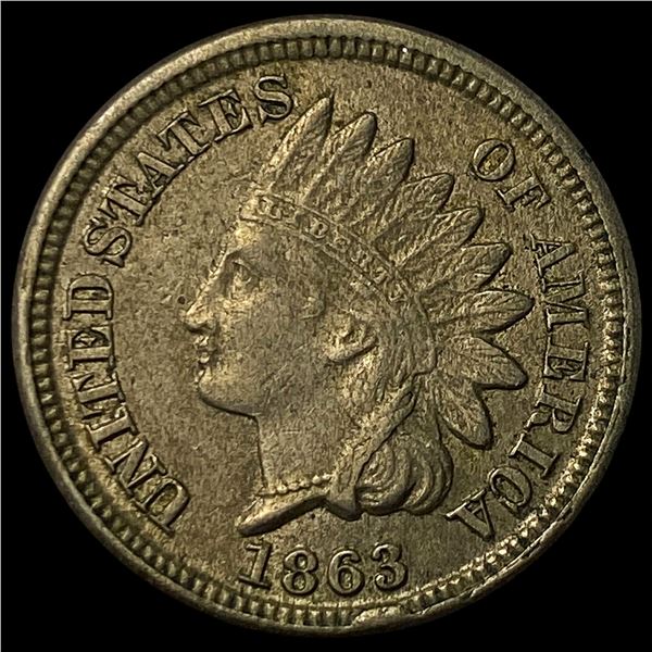 1863 Copper-Nickel Indian Head Cent CHOICE AU