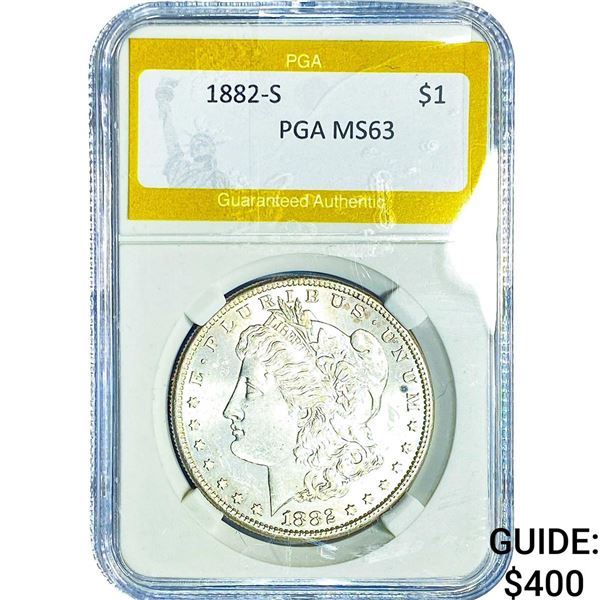 1882-S Morgan Silver Dollar PGA MS63