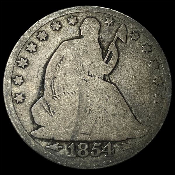 1854 Arrows Seated Liberty Silver Half Dollar   HIGH GRADE