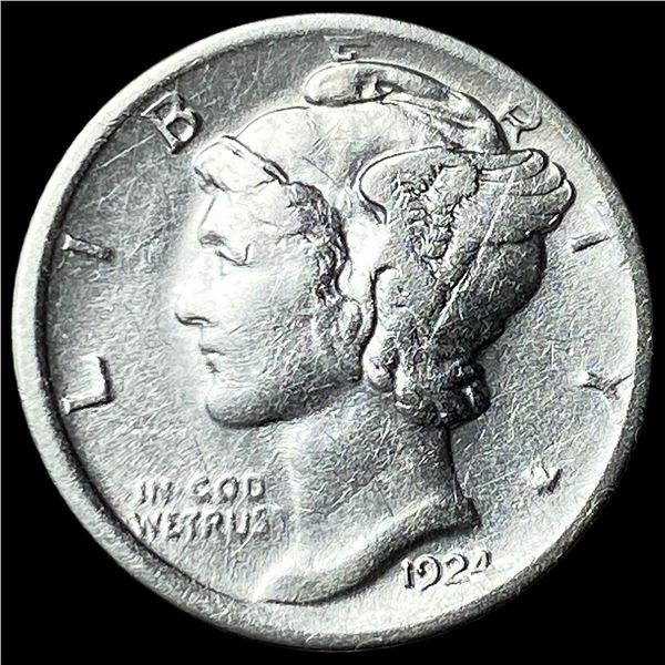 1924-D Silver Mercury Dime NEARLY  UNCIRCULATED