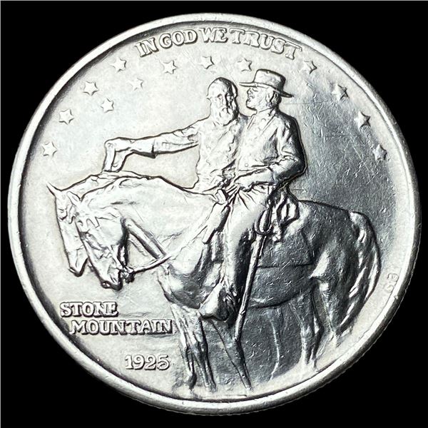 1925 Silver Stone Mountain Half Dollar  CLOSELY UNCIRCULATED