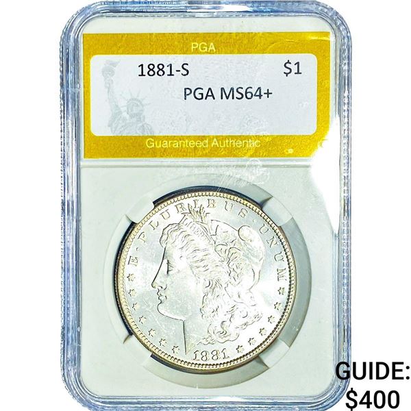 1881-S Morgan Silver Dollar PGA MS64+