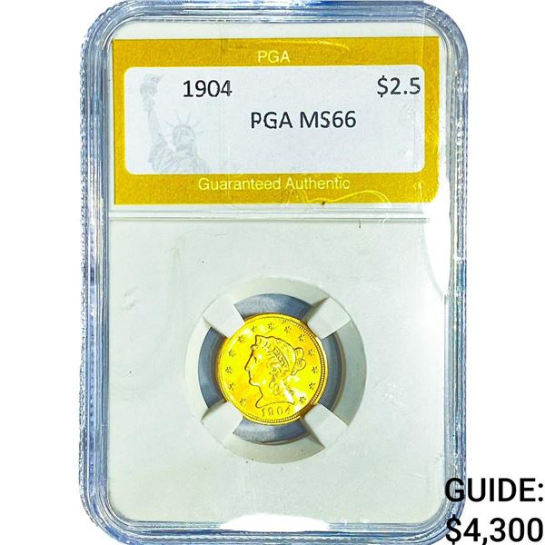 1904 $2.50 Gold Quarter Eagle PGA MS66