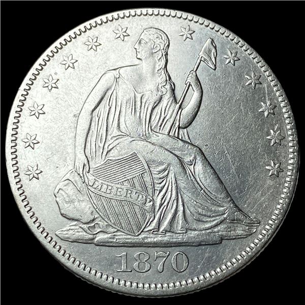 1870 Seated Liberty Half Dollar CLOSELY  UNCIRCULATED