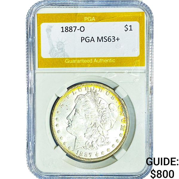 1887-O Morgan Silver Dollar PGA MS63+