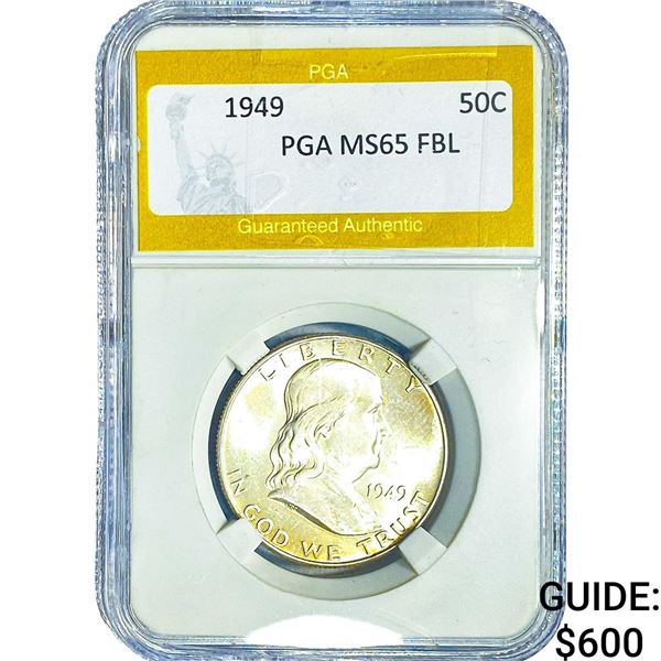 1949 Franklin Half Dollar PGA MS65 FBL