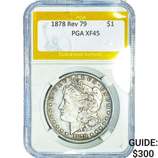 1878 Rev 79 Morgan Silver Dollar PGA XF45