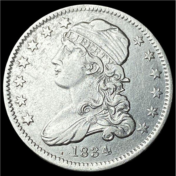 1834 Capped Bust Silver Quarter CLOSELY  UNCIRCULATED