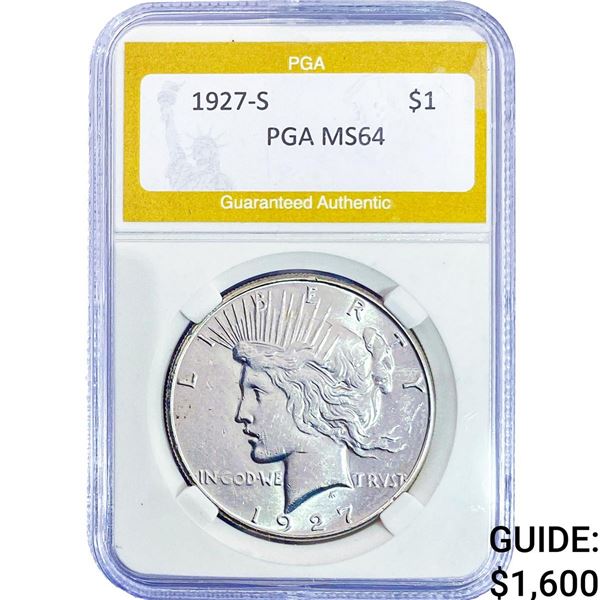 1927-S Silver Peace Dollar PGA MS64