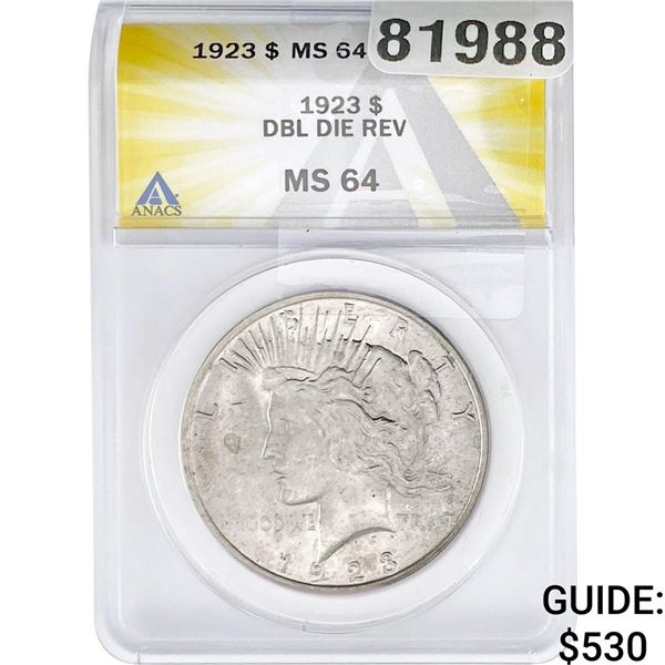 1923 Silver Peace Dollar ANACS MS64