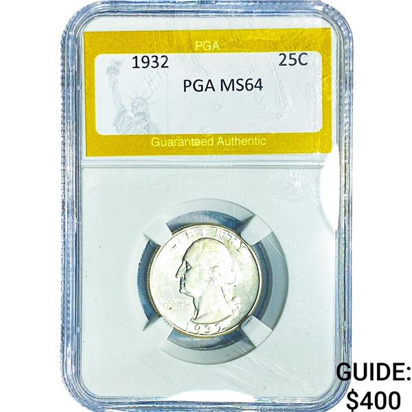 1932 Washington Silver Quarter PGA MS64