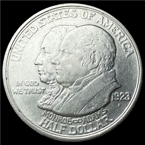 1923-S Silver Monroe Doctrine Half Dollar  NEARLY UNCIRCULATED