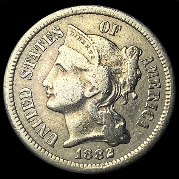 1882 Nickel Three-Cent Piece LIGHTLY  CIRCULATED