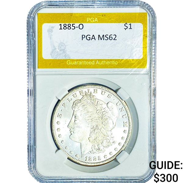 1885-O Morgan Silver Dollar PGA MS62