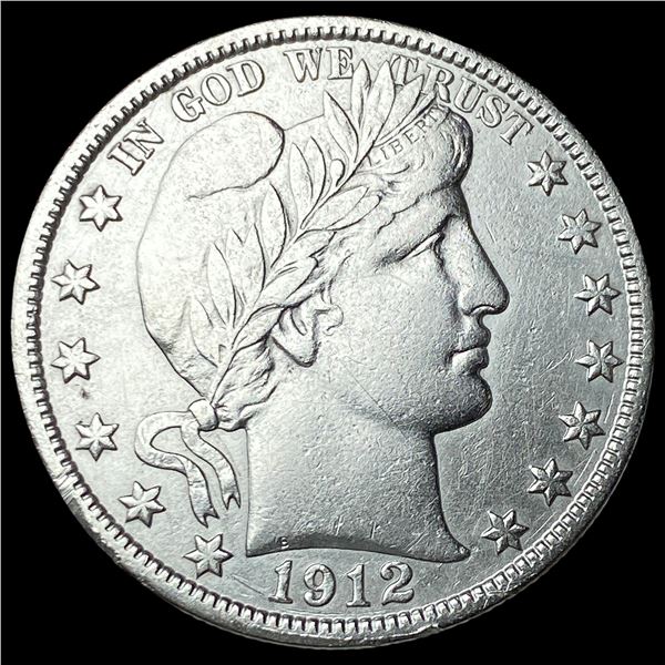1912-S Silver Barber Half Dollar CLOSELY  UNCIRCULATED