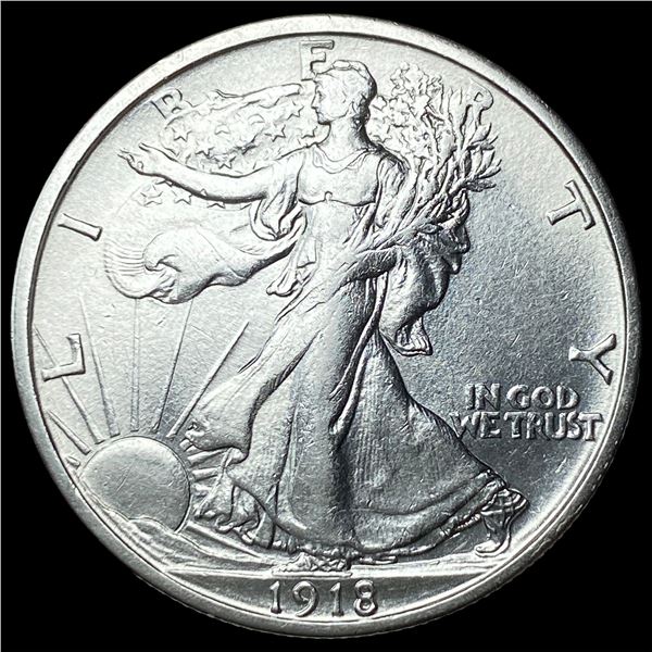 1918-S Silver Walking Liberty Half Dollar  CLOSELY UNCIRCULATED