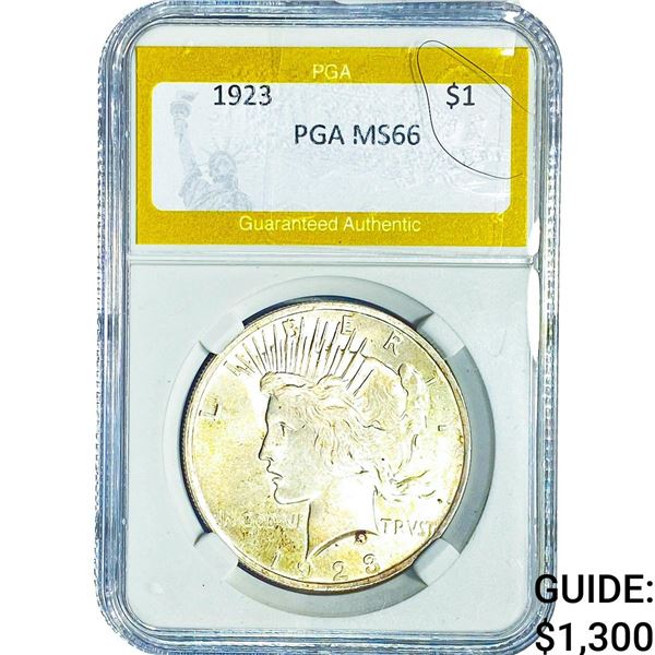 1923 Silver Peace Dollar PGA MS66
