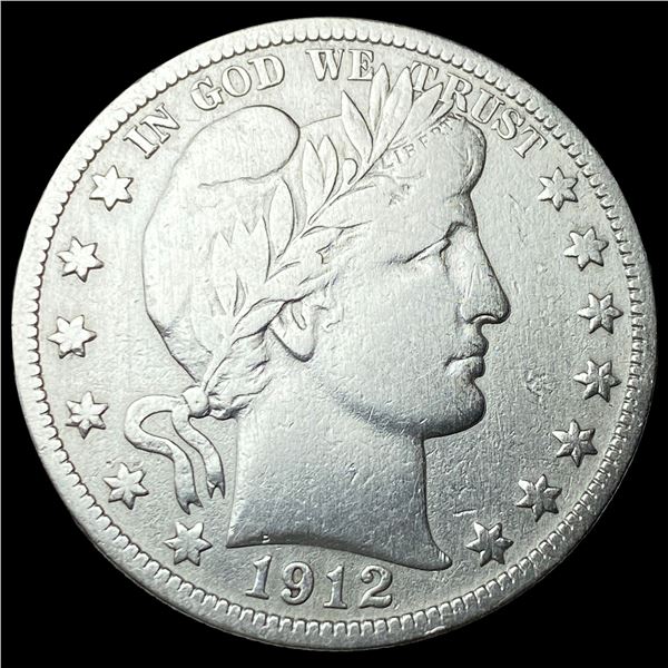 1912-S Silver Barber Half Dollar LIGHTLY  CIRCULATED