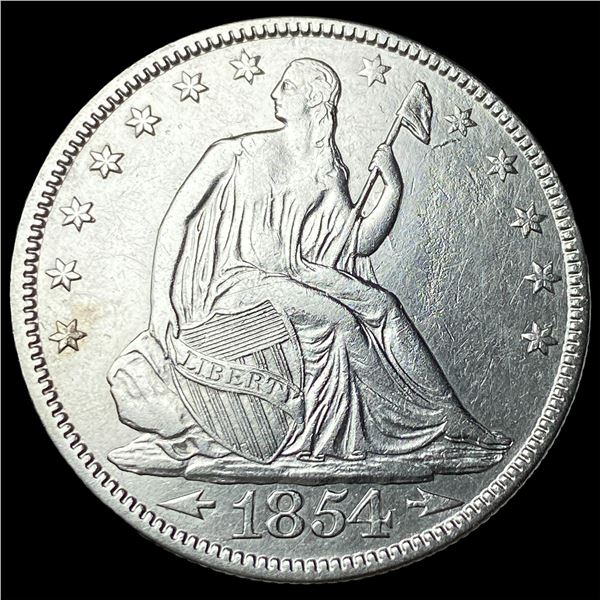 1854 Arrows Seated Liberty Half Dollar  CLOSELY UNCIRCULATED