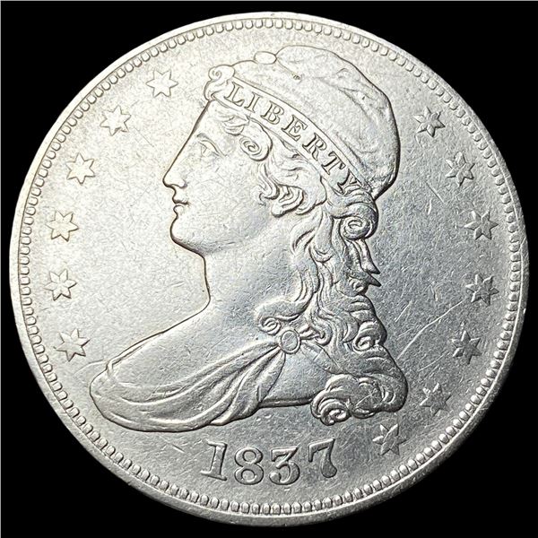 1837 Capped Bust Half Dollar NEARLY  UNCIRCULATED