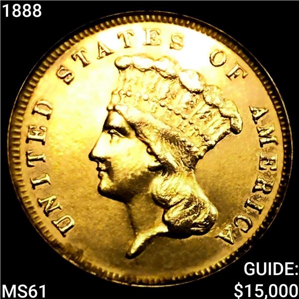 1888 $3 Gold Piece UNCIRCULATED