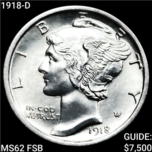 1918-D Mercury Dime UNCIRCULATED FSB