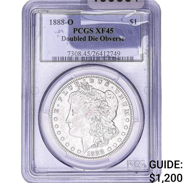 1888-O Morgan Silver Dollar PCGS XF45 Dbl Die  Obv