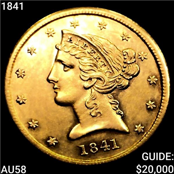 1841 $5 Gold Half Eagle CHOICE AU