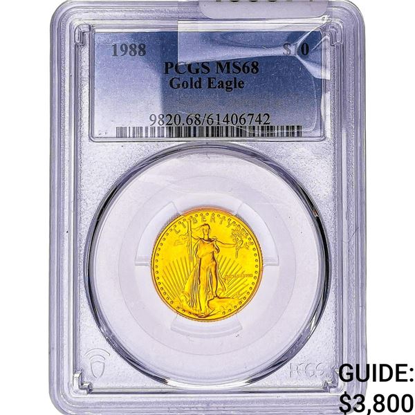 1988 1/4oz $10 Gold Eagle PCGS MS68