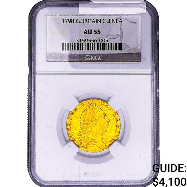 1798 Great Britain .2462oz Gold Guinea NGC AU55