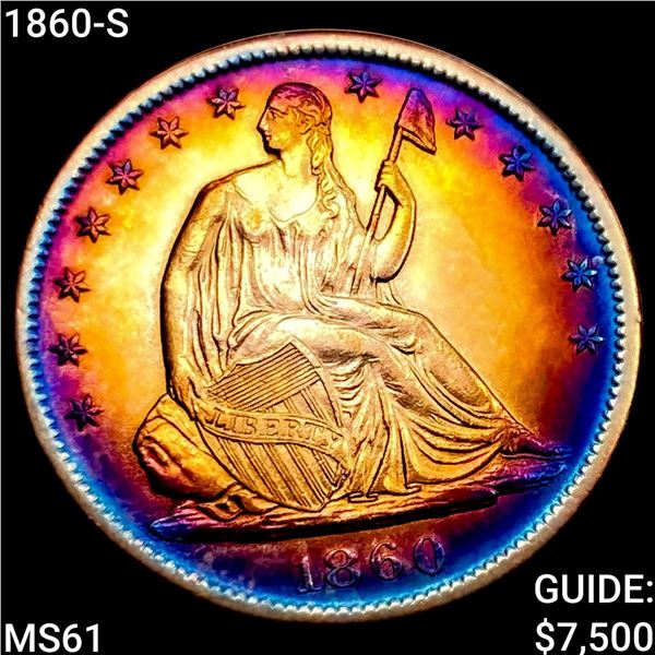 1860-S Seated Liberty Half Dollar UNCIRCULATED