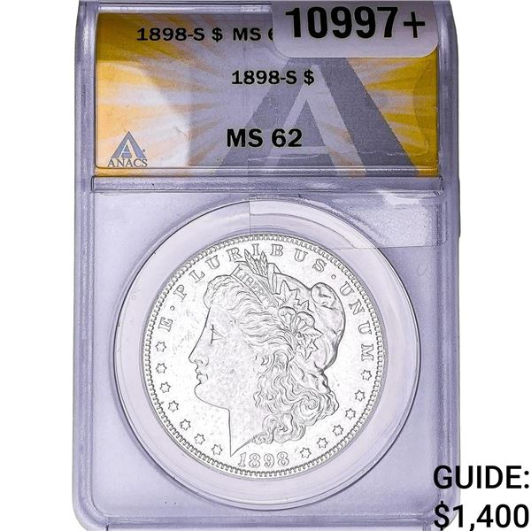1898-S Morgan Silver Dollar ANACS MS62