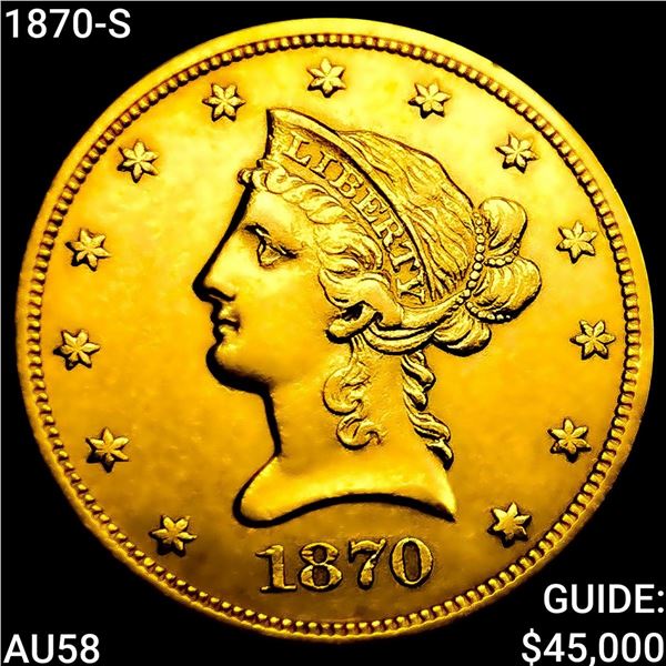 1870-S $10 Gold Eagle CHOICE AU