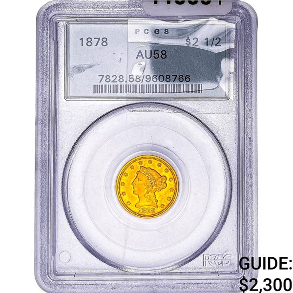 1878 $2.50 Gold Quarter Eagle PCGS AU58