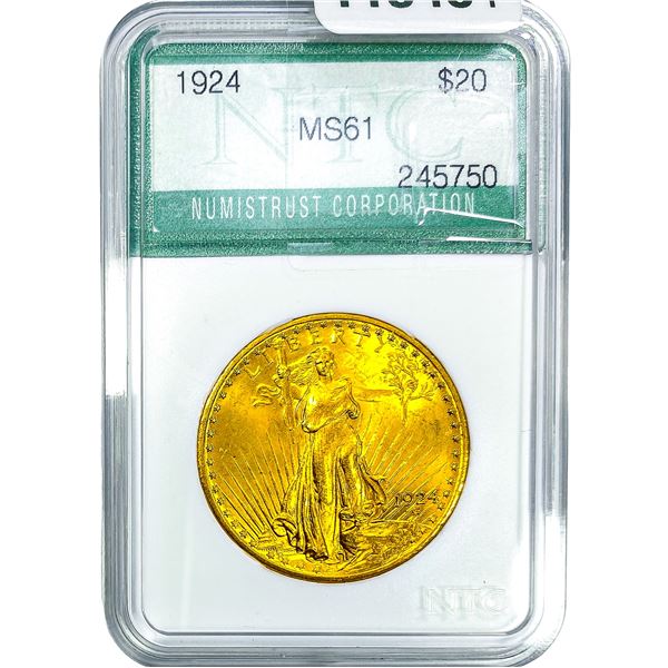 1924 $20 Gold Double Eagle NTC MS61