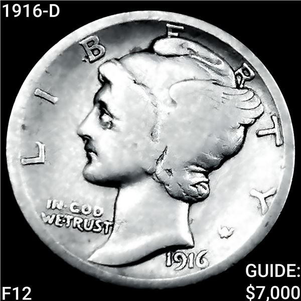 1916-D Mercury Dime NICELY CIRCULATED