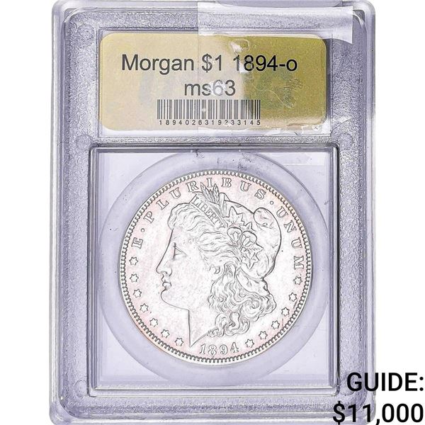 1894-O Morgan Silver Dollar USCG MS63